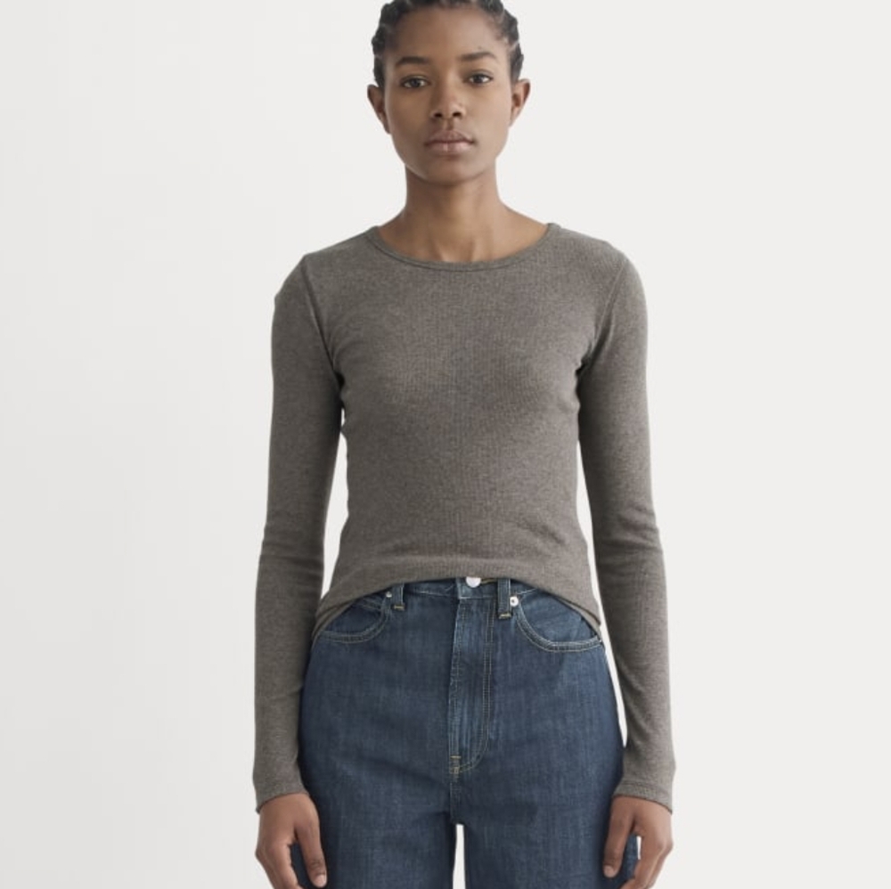 Everlane The Luxe Rib Long-Sleeve Crew